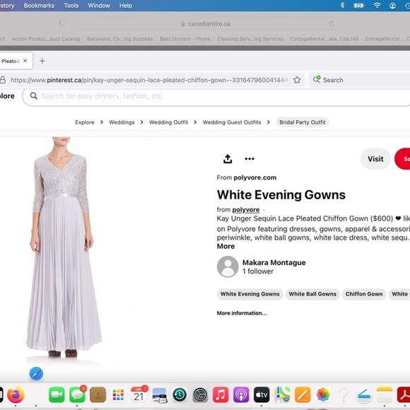 Platinum Gray Sequinned and Chiffon Kay Unger Gown size 8 - Picture 2 of 2